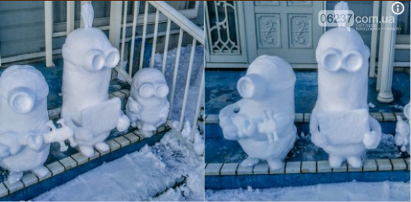 Годзилла и миньоны – жители Японии лепят невероятных снеговиков, фото-2